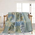 Boho Blue Throw Pillow — 78" — Green