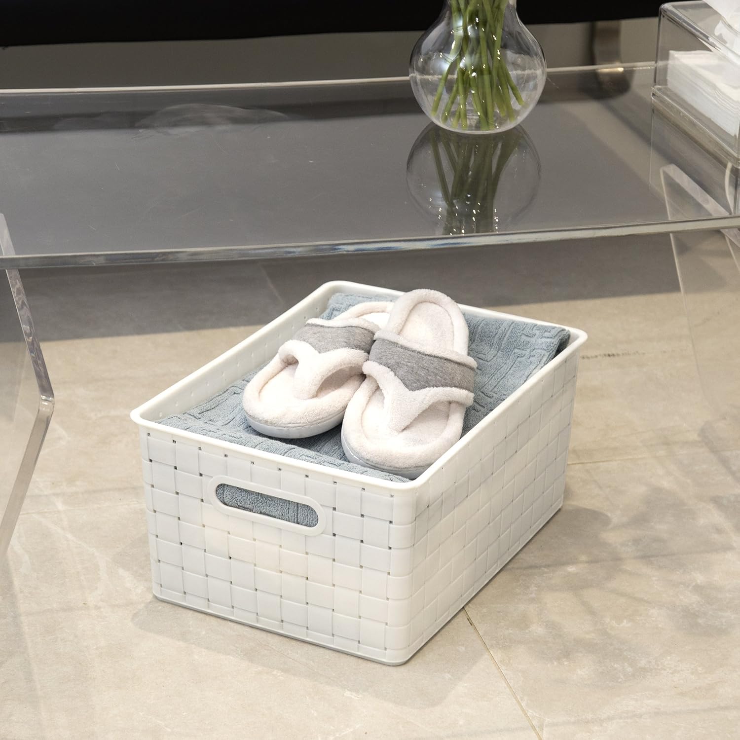 Rectangular Black Storage Basket - View 3