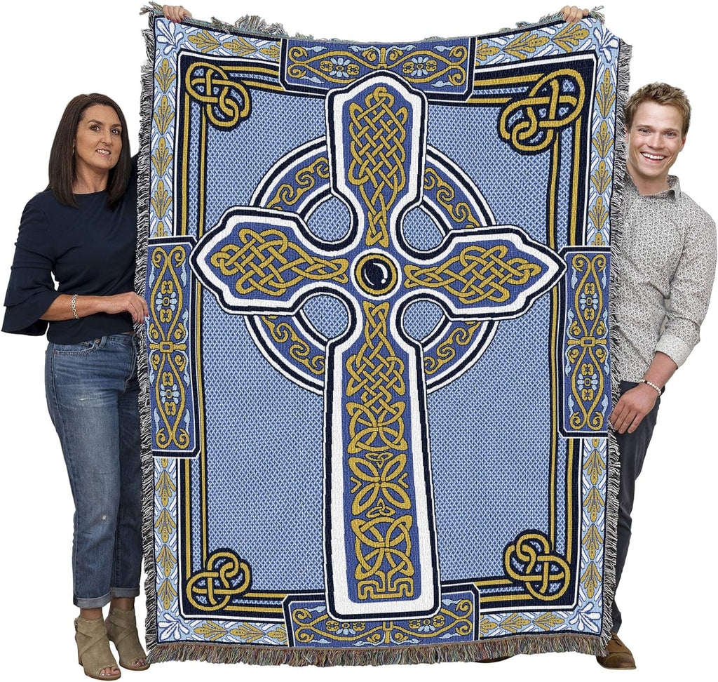 Boho Blue Wall Art — 72x54 — Cross Blue