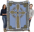 Boho Blue Wall Art — 72x54 — Cross Blue