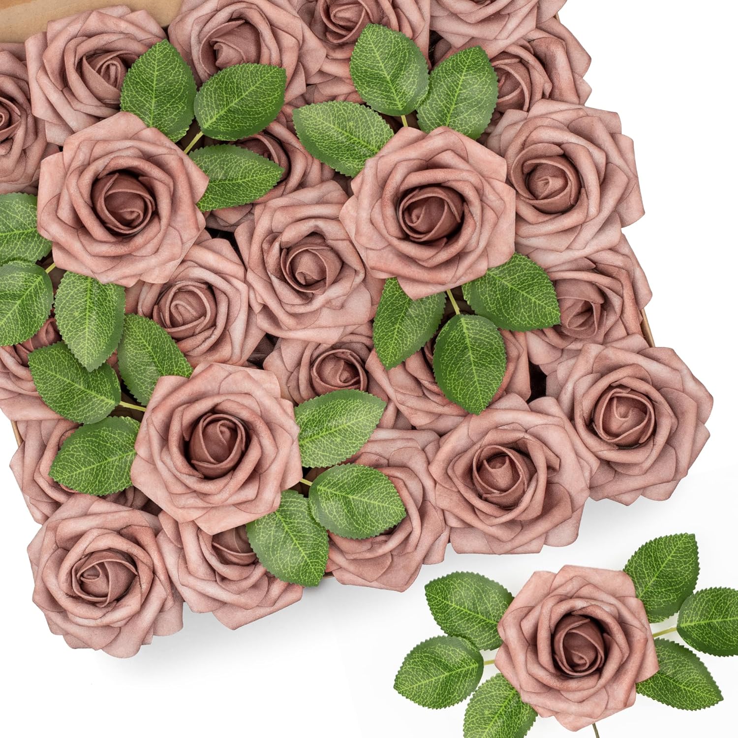 Beige Artificial Flowers — Dusty Rose