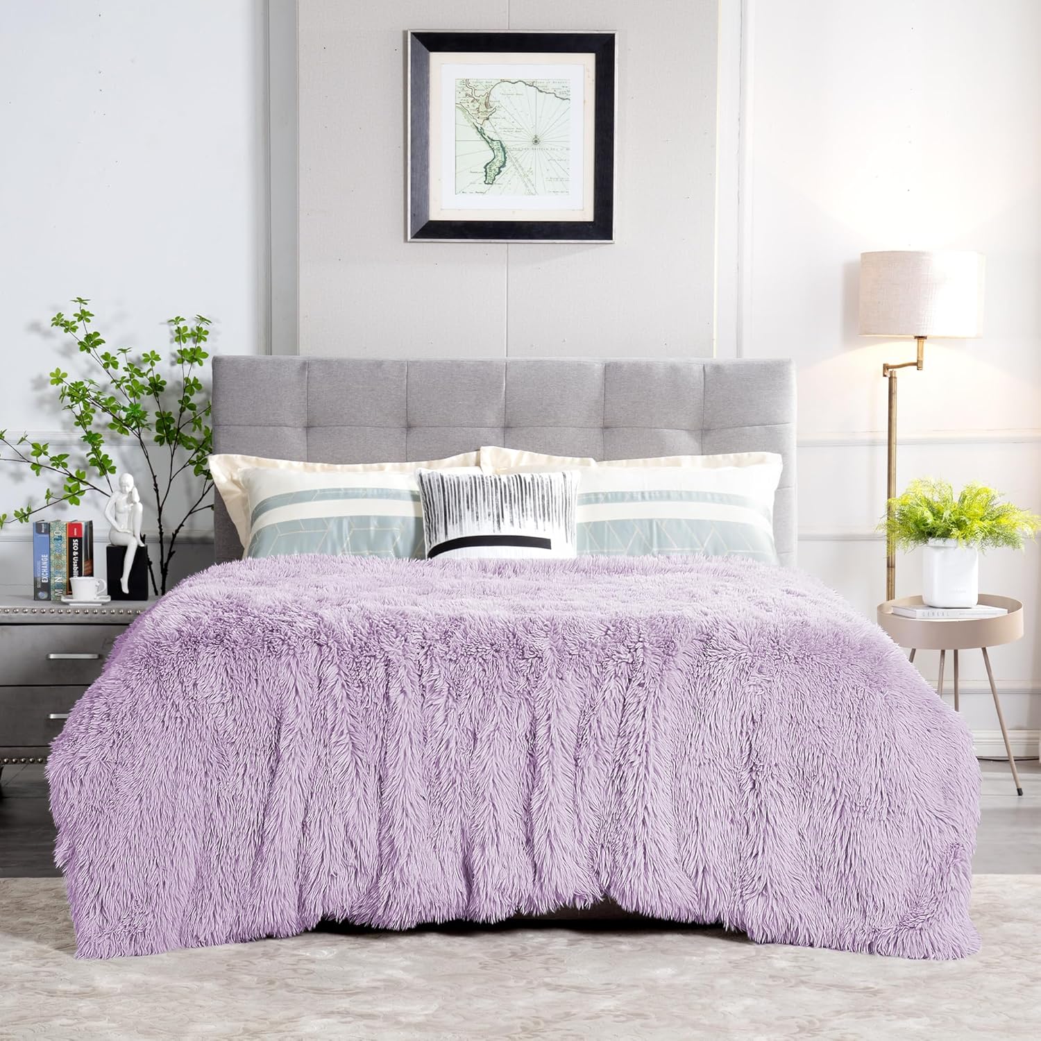 Luxe Black Throw Pillow — 2.8" — Purple