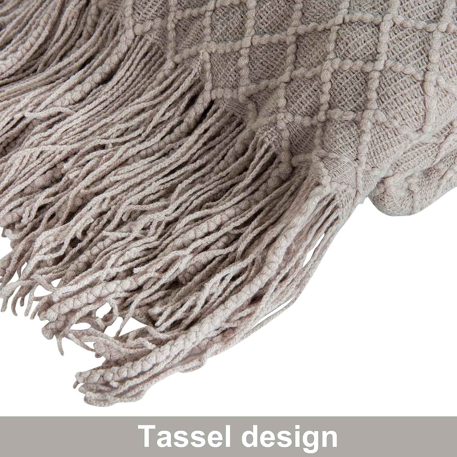 Boho Beige Throw Pillow — 51" - View 5