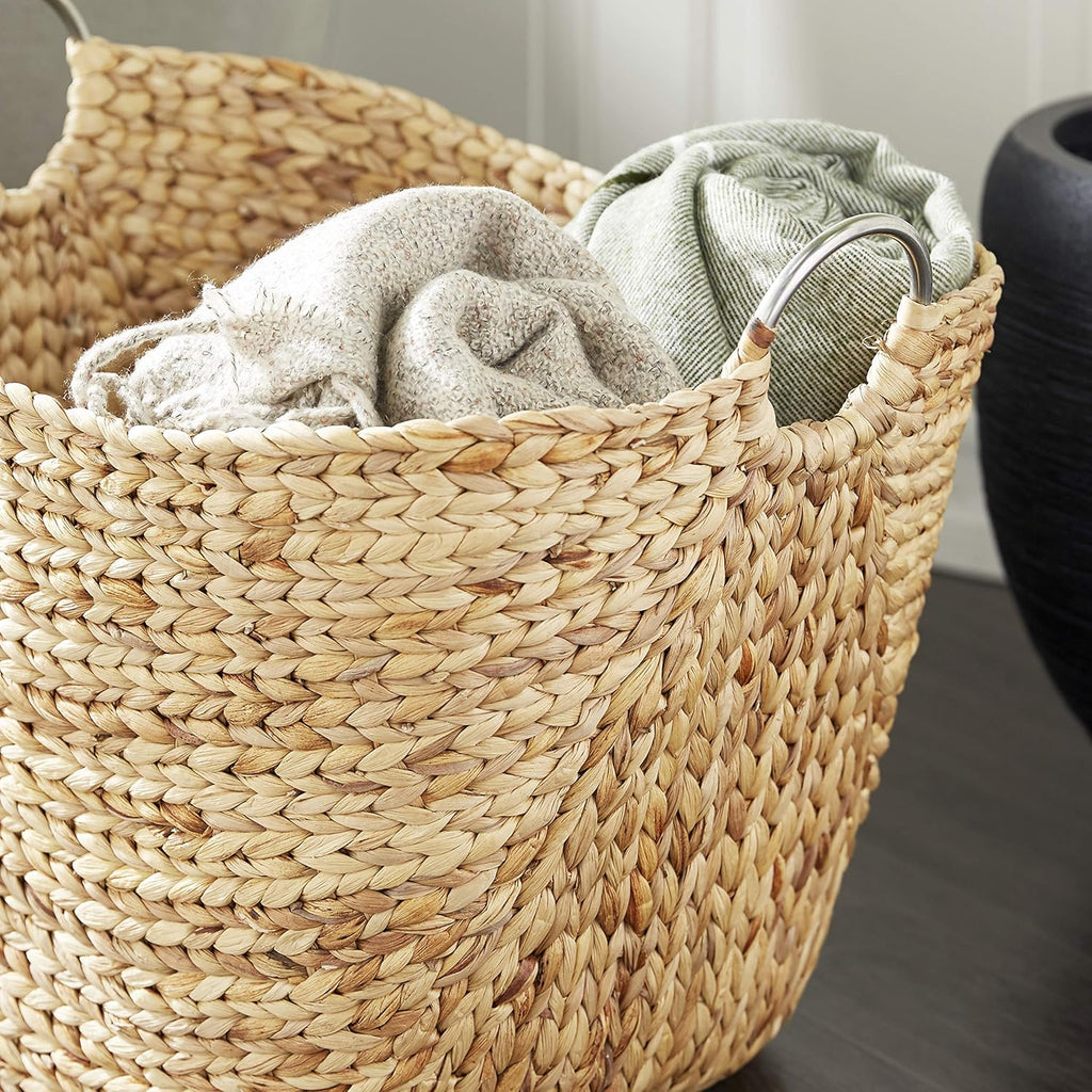 Boho Brown Woven Basket — 21" - View 6
