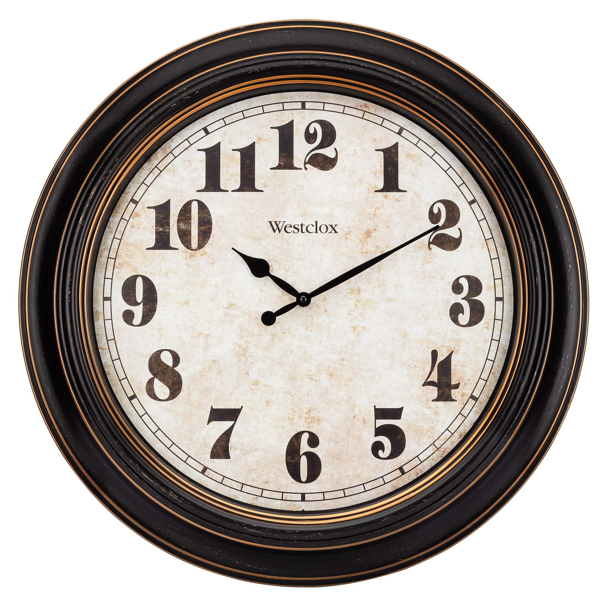 Battery-Operated Farmhouse Black Wall Clock — 24"