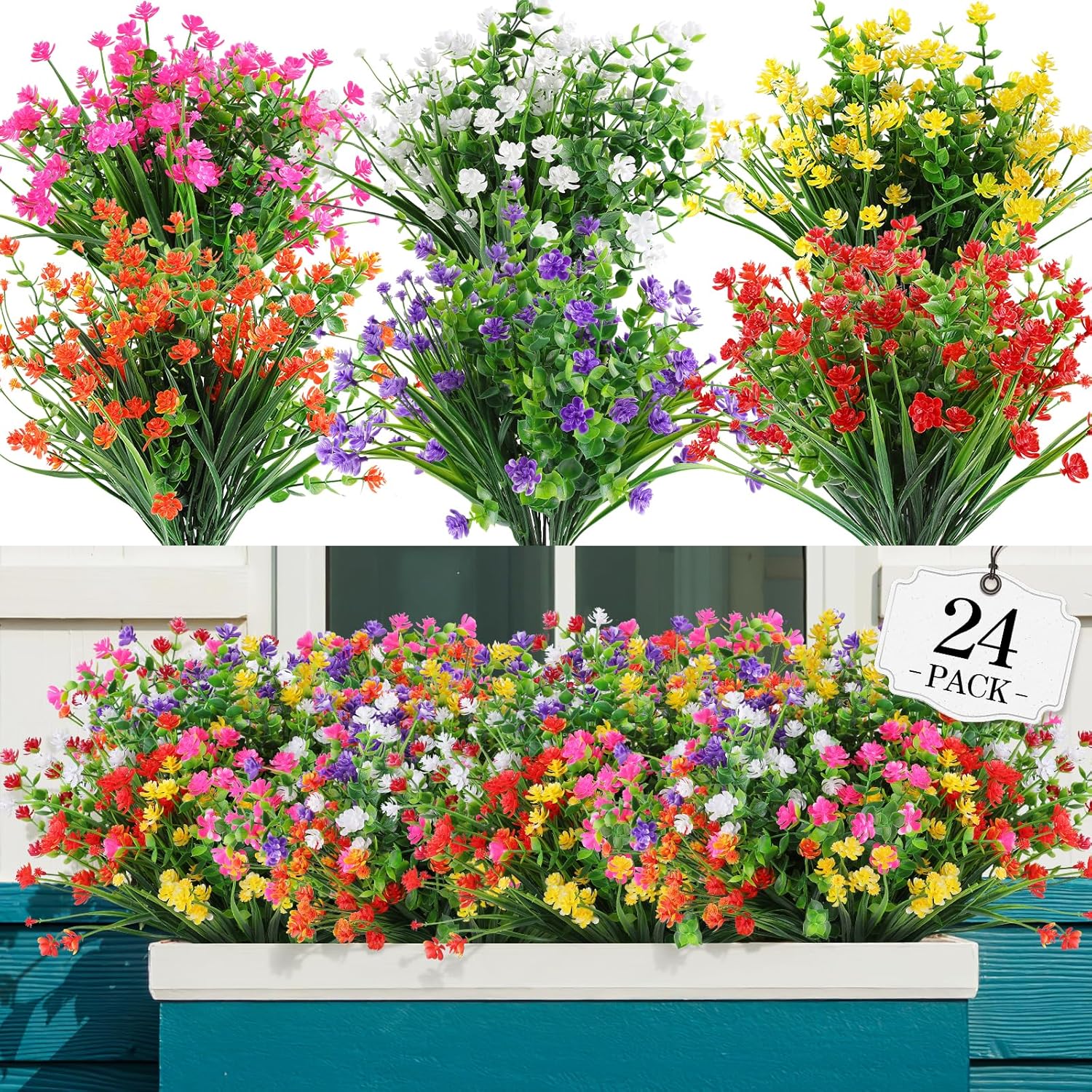 Farmhouse Black Faux Plant — 6 Mix Colors