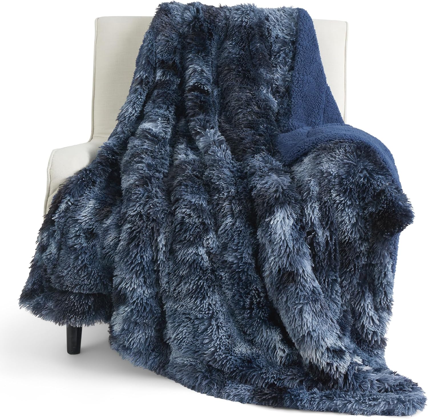 Beige Throw Pillow — 50" — 05- Tie Dye Navy