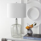 Linen Modern Glass Nightstand Lamp — 26" - View 6