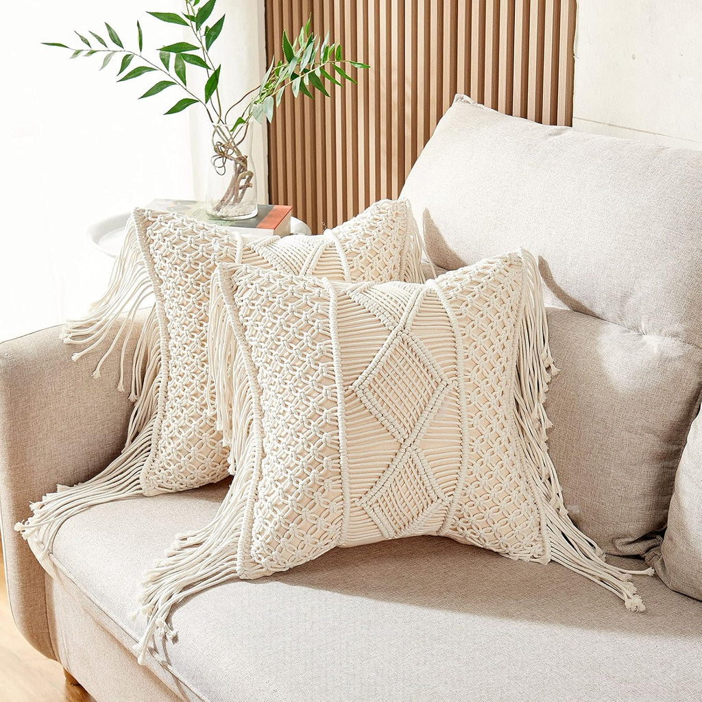 Boho Rattan Throw Pillow Cover — 17" - View 8