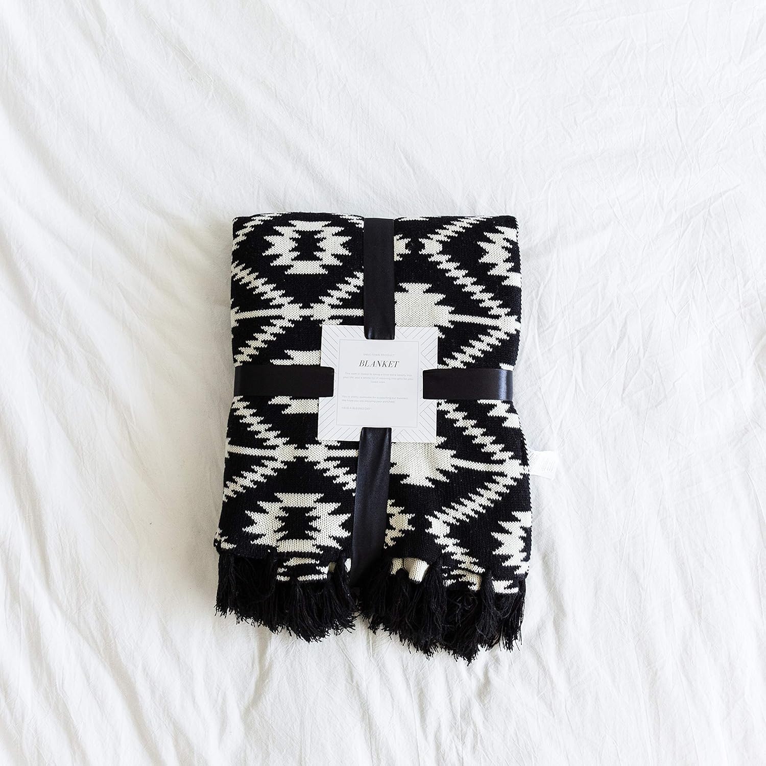Knit Boho Fabric Throw Pillow — 60" - View 9