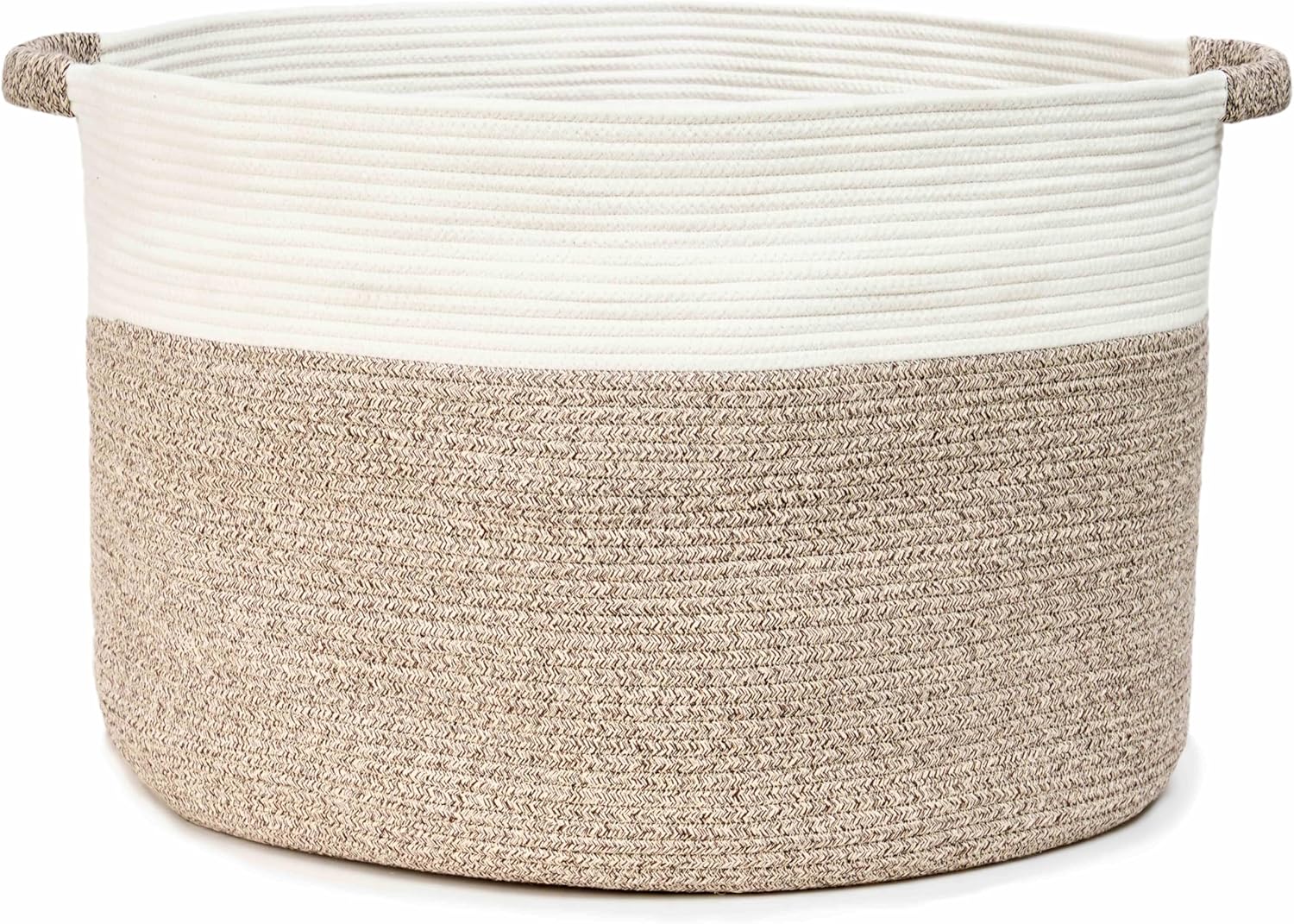 Round Boho Black Throw Pillow — 16" — White/Mixed Brown