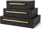Leather Storage Basket — Set of 3 - View 2