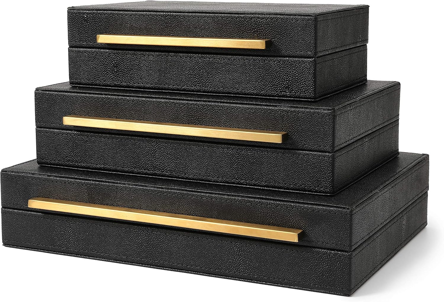Leather Storage Basket — Set of 3 - View 2