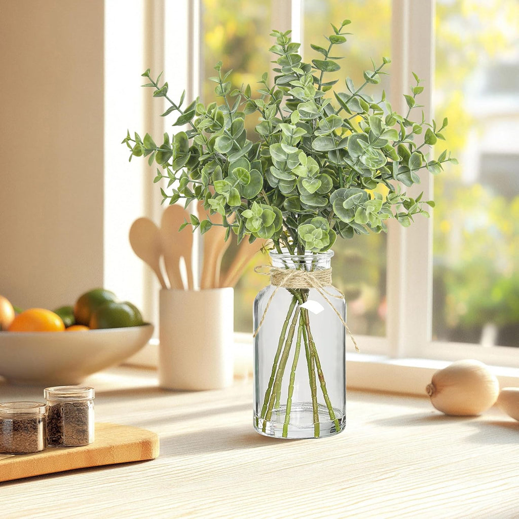 Farmhouse Glass Artificial Plant — 12" - View 4
