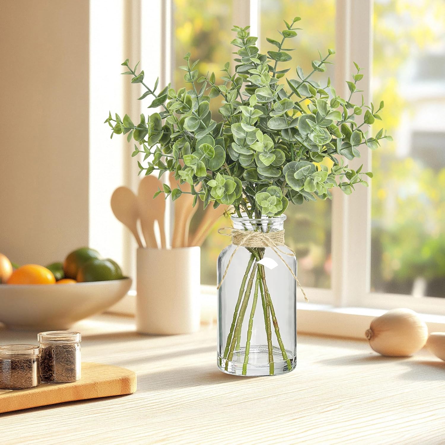 Farmhouse Glass Artificial Plant — 12" - View 4