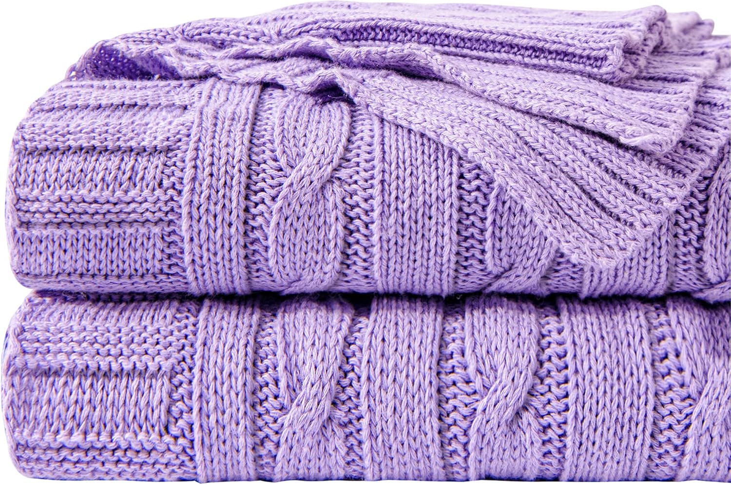 Knit Beige Throw Pillow — 51" — Twin(60"x80")