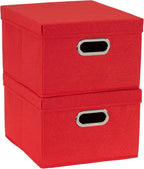 Black Storage Basket — Red