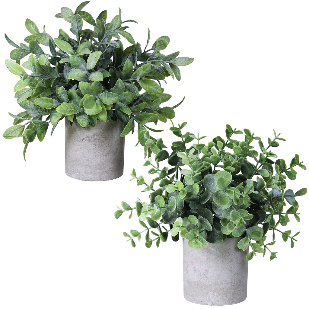 Farmhouse Wood Artificial Plant — Set of 2