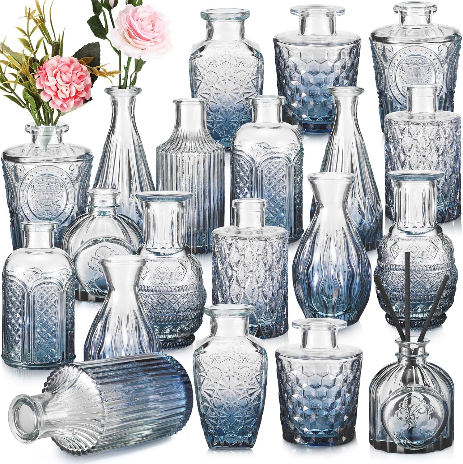 Vintage Blue Flower Vase — Gradient Blue