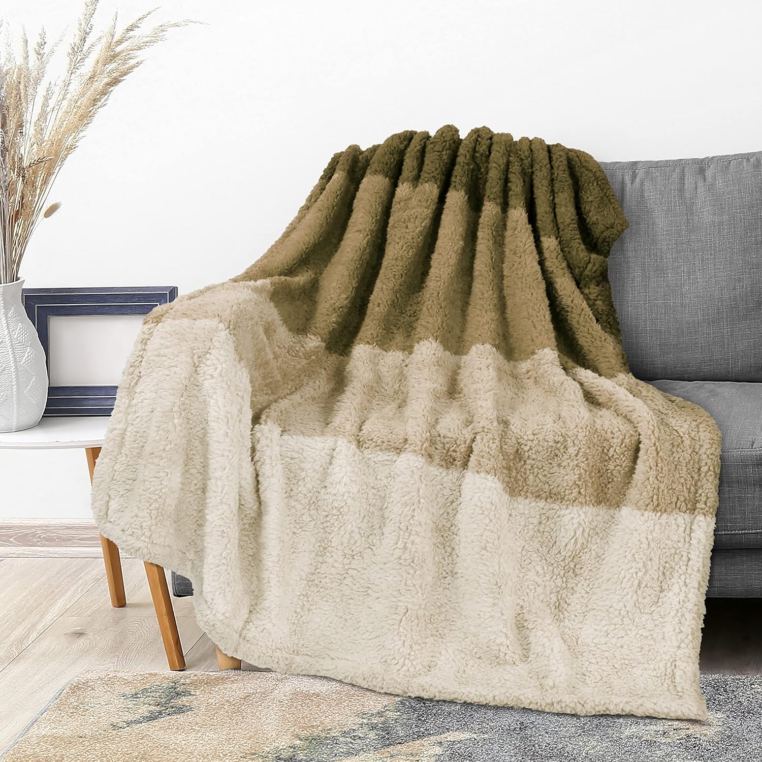 Beige Throw Pillow — 50x60 — Gradient - Taupe