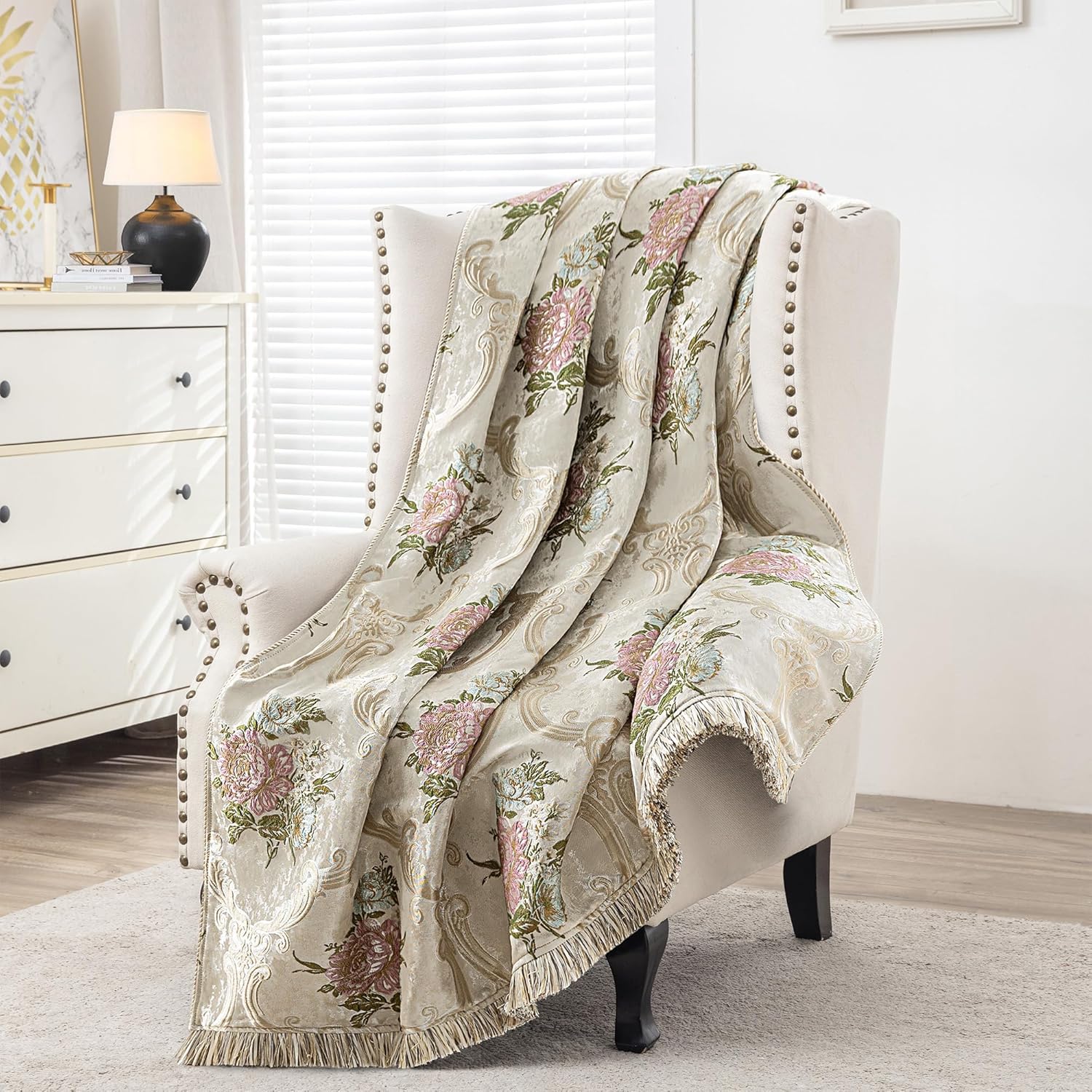 Velvet Luxe Beige Throw Pillow — Pearly Beige