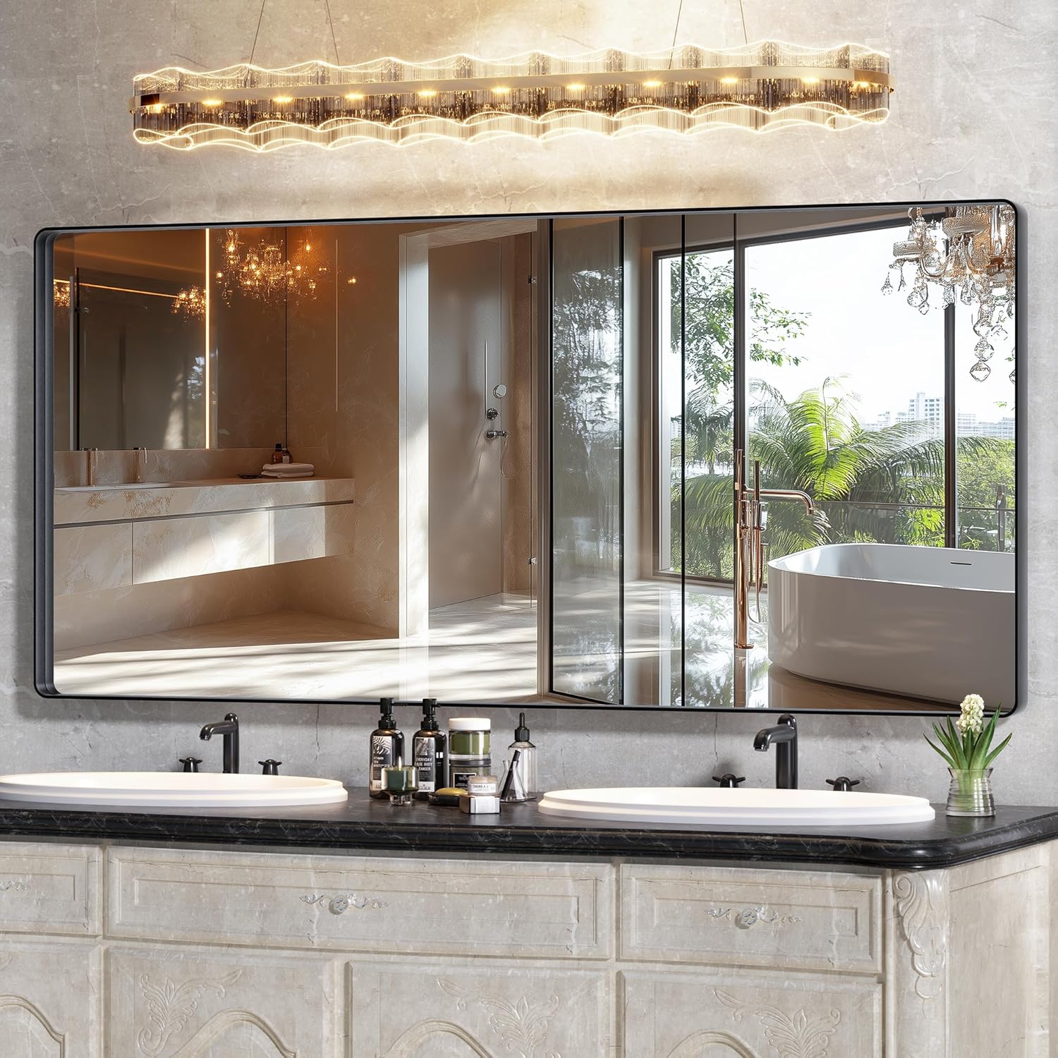 Black Vanity Mirror — 30" — Black