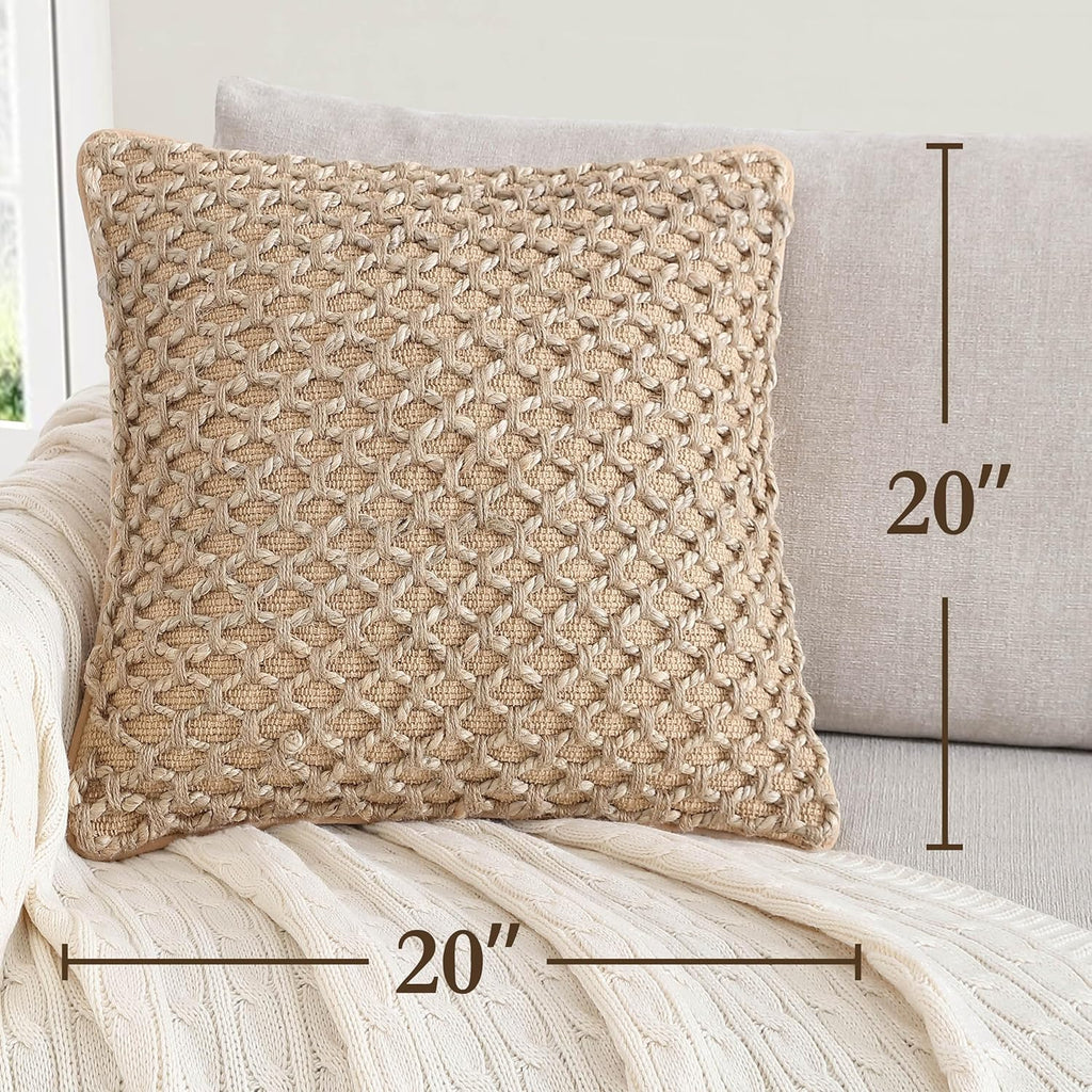 Boho Beige Pillow Cover — 20" - View 3
