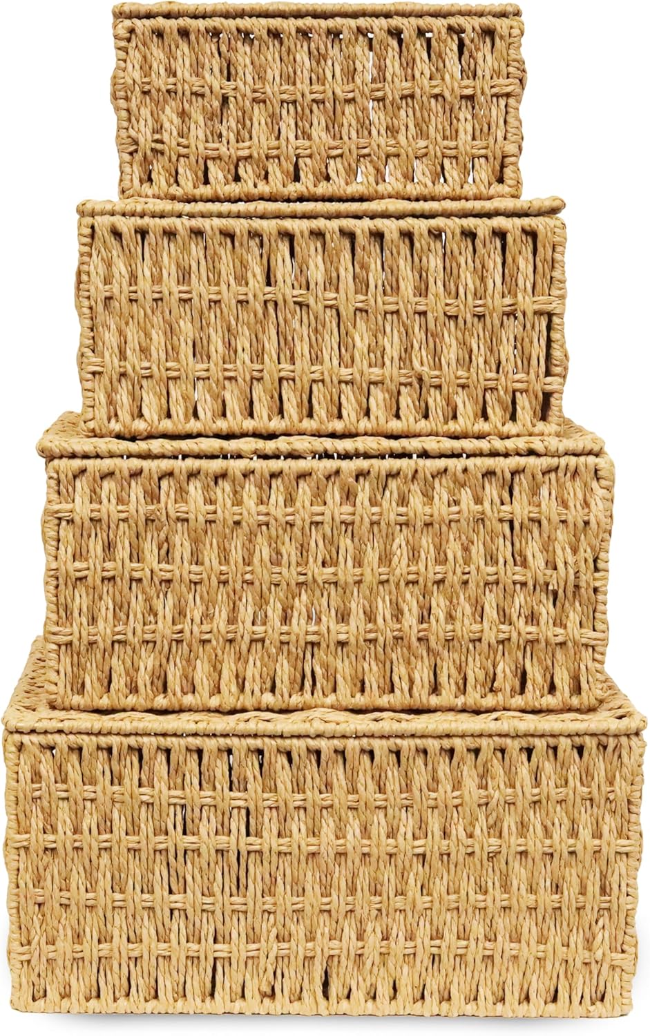Boho Rattan Storage Basket — Set of 4 - View 6