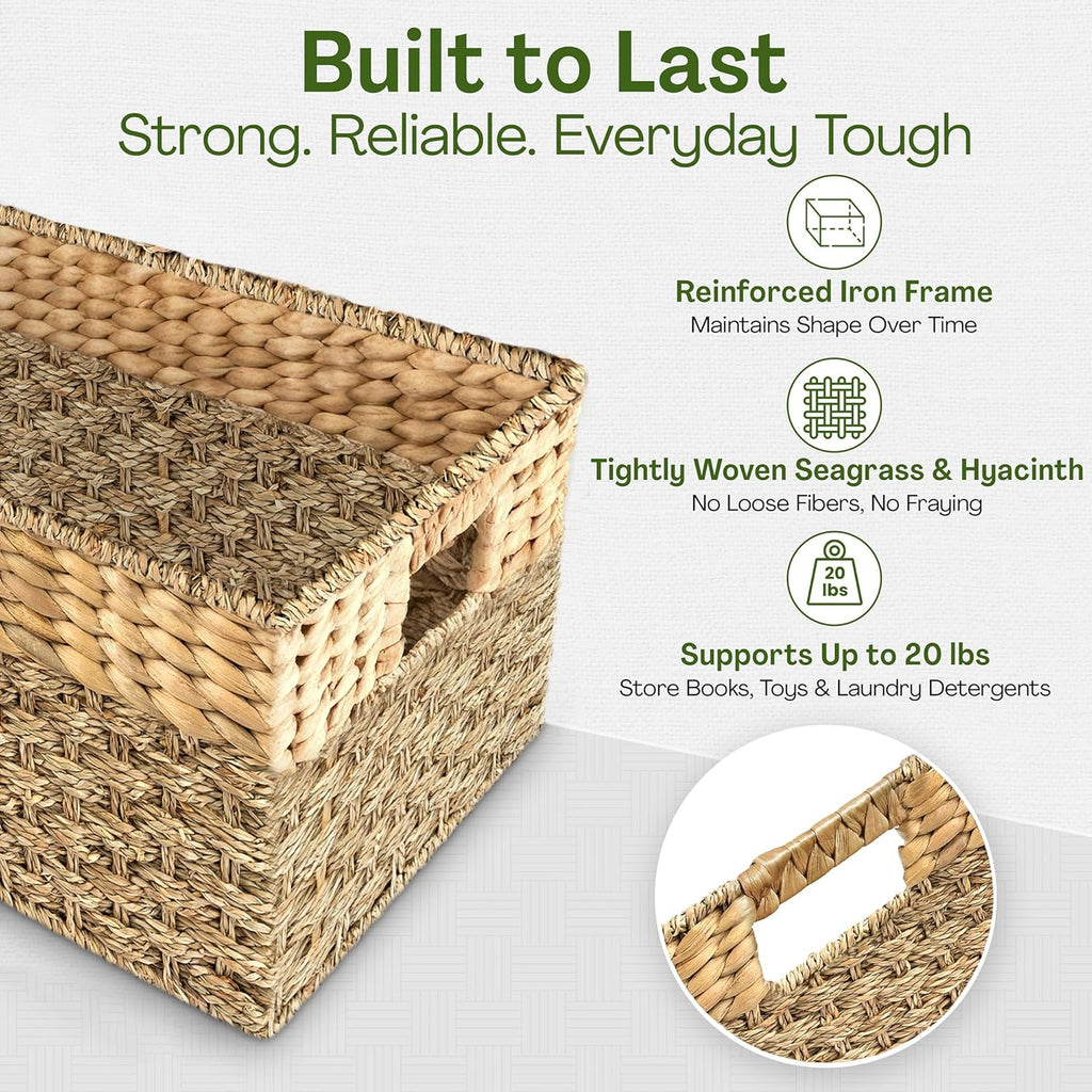 Boho Rattan Storage Basket — 17" - View 6