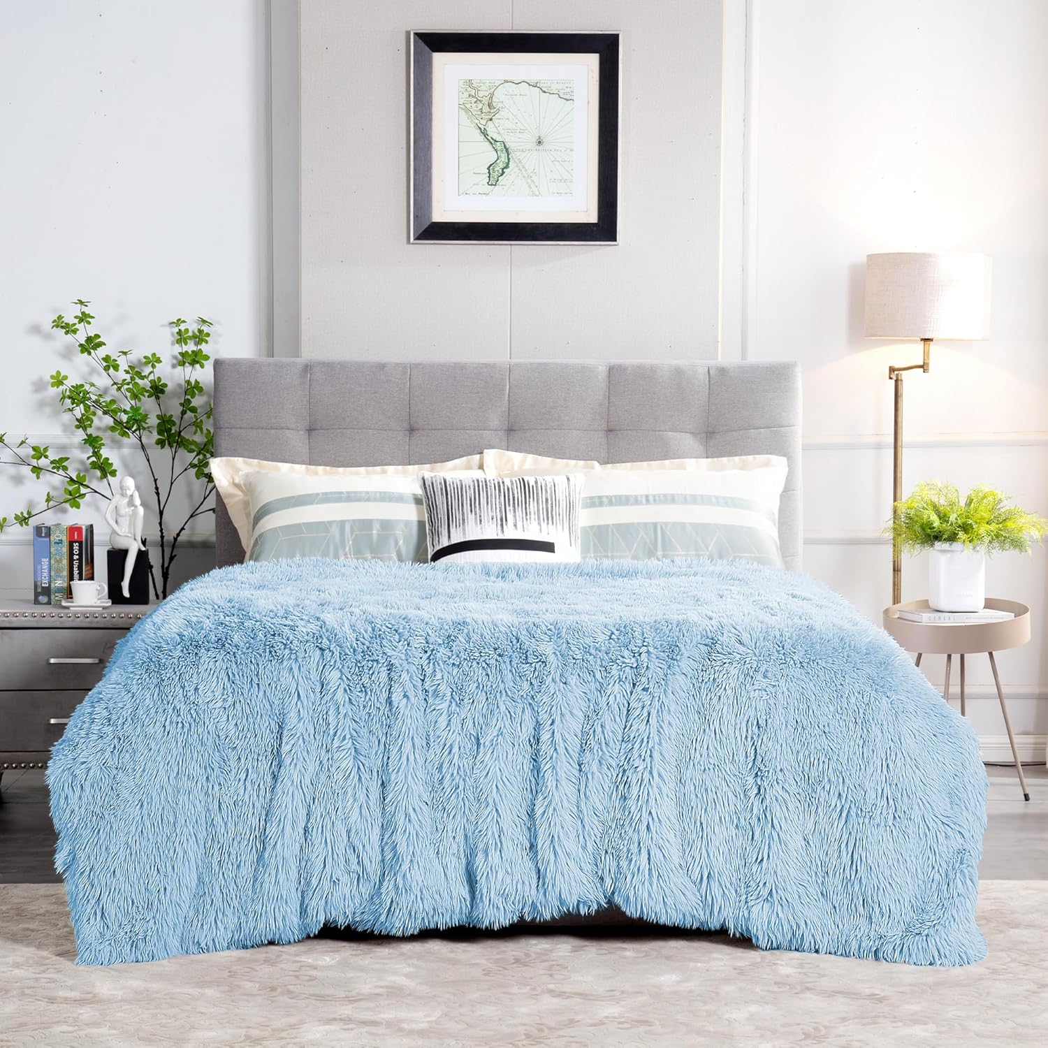 Luxe Black Throw Pillow — 2.8" — Blue