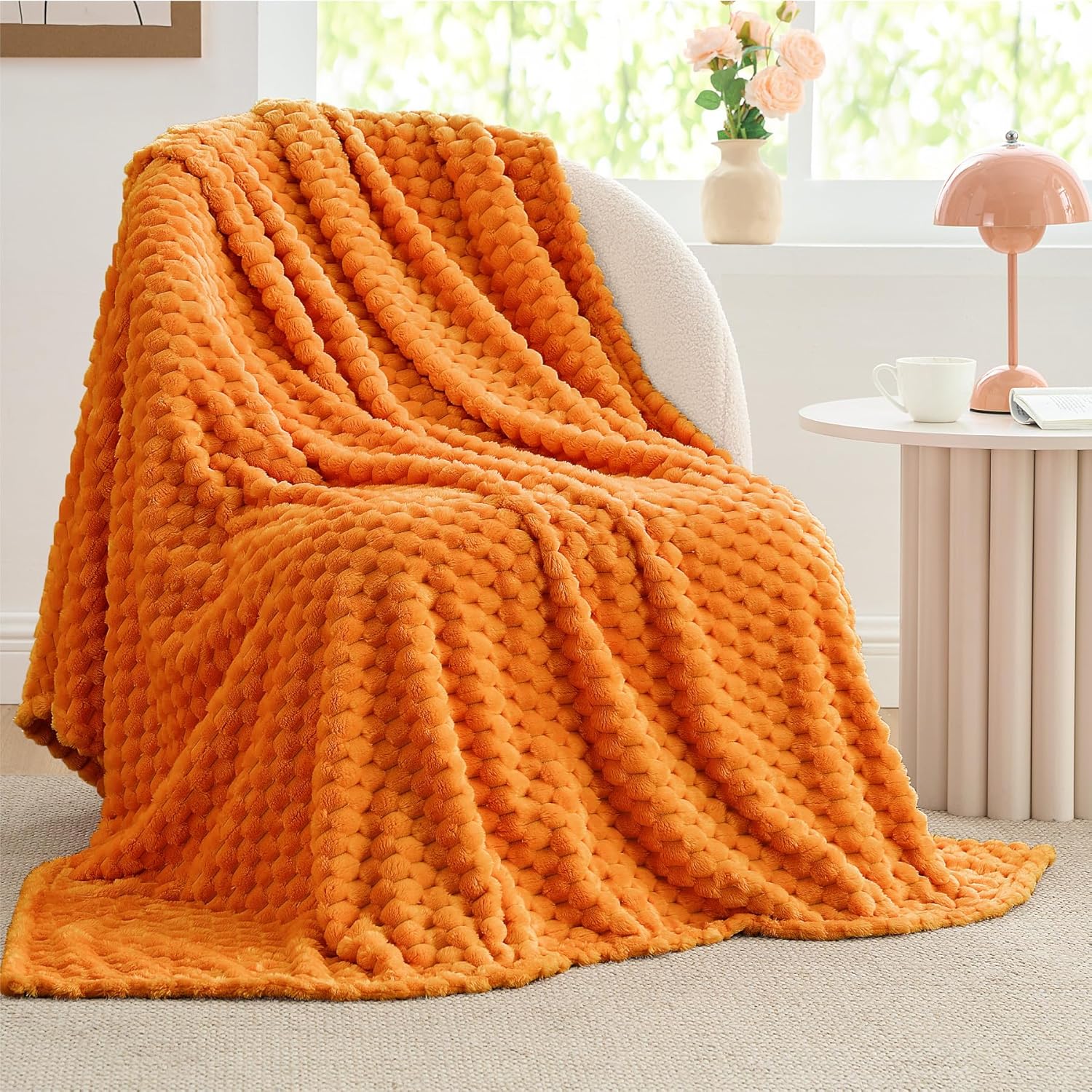 Black Throw Pillow — 50" — Burnt Orange