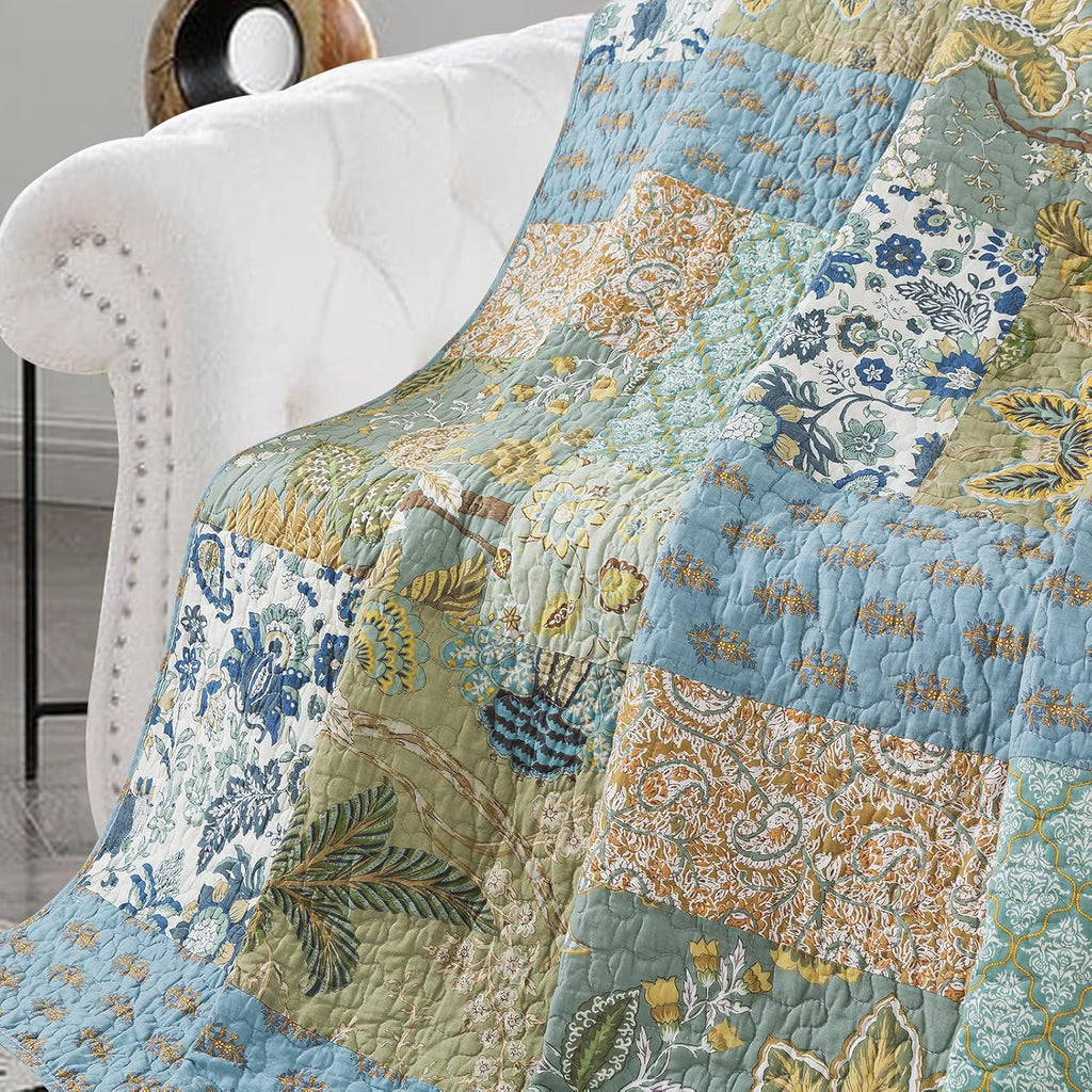 Boho Blue Throw Pillow — 78" - View 9