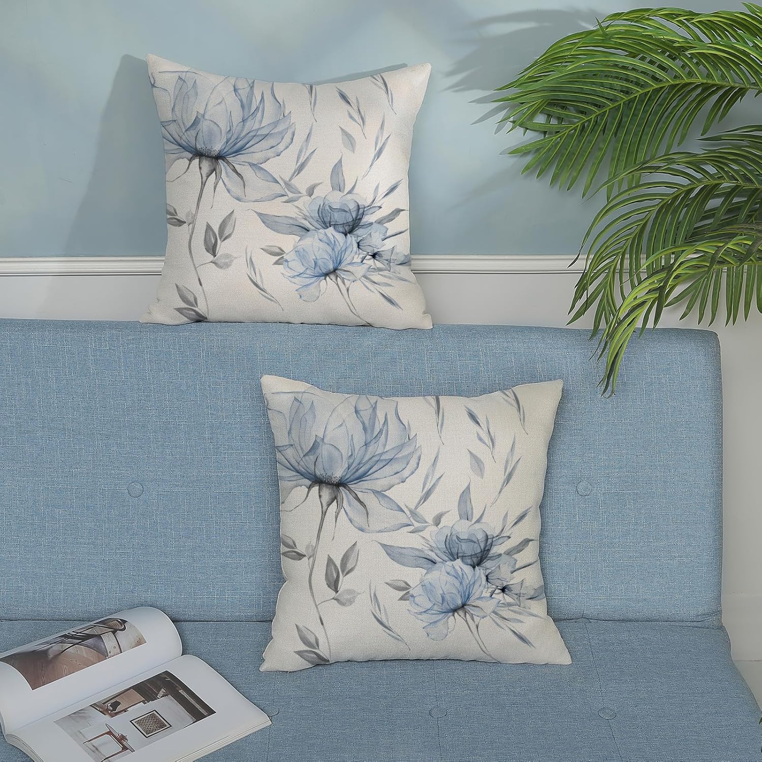 Linen Boho Beige Pillow Cover — 18" - View 4