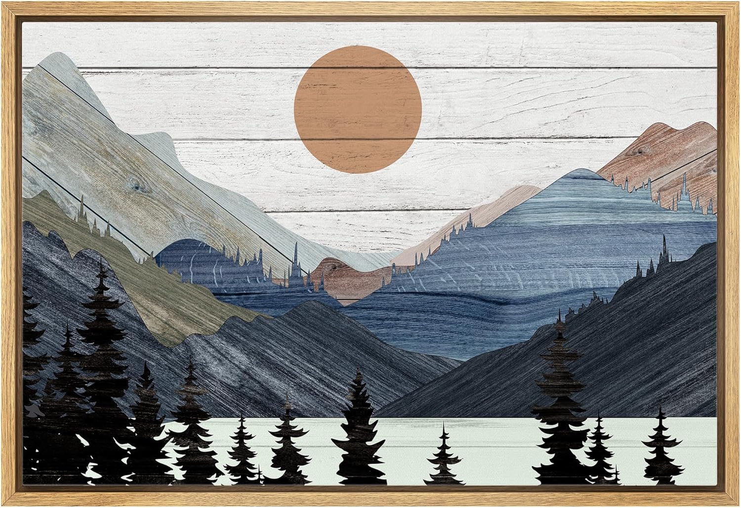Framed Farmhouse Beige Wall Art — 16" — 24"L x 16"W