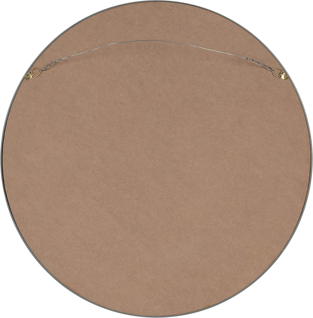 Round Modern Wood Wall Mirror — 21.6" - View 5