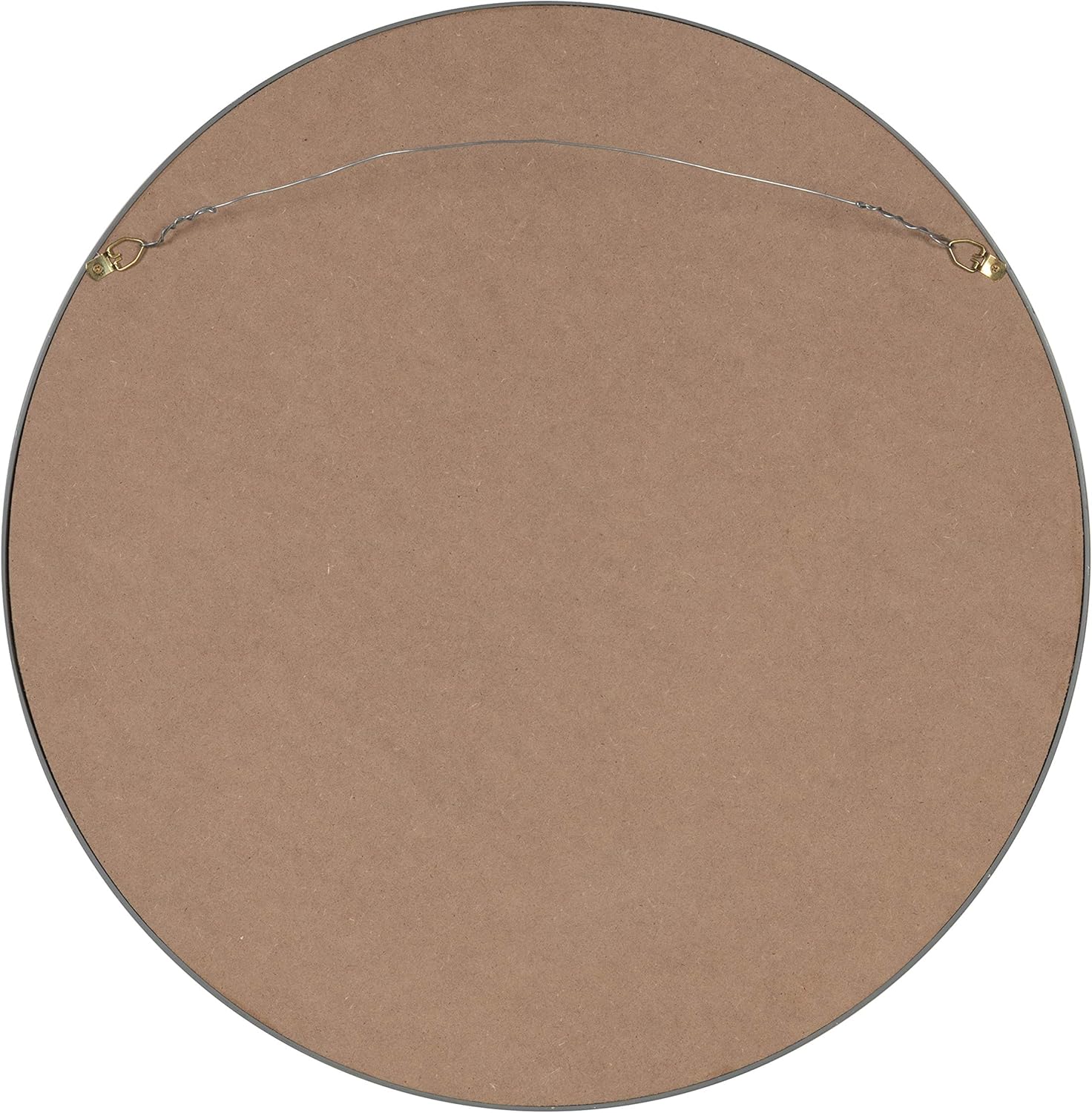 Round Modern Wood Wall Mirror — 21.6" - View 5