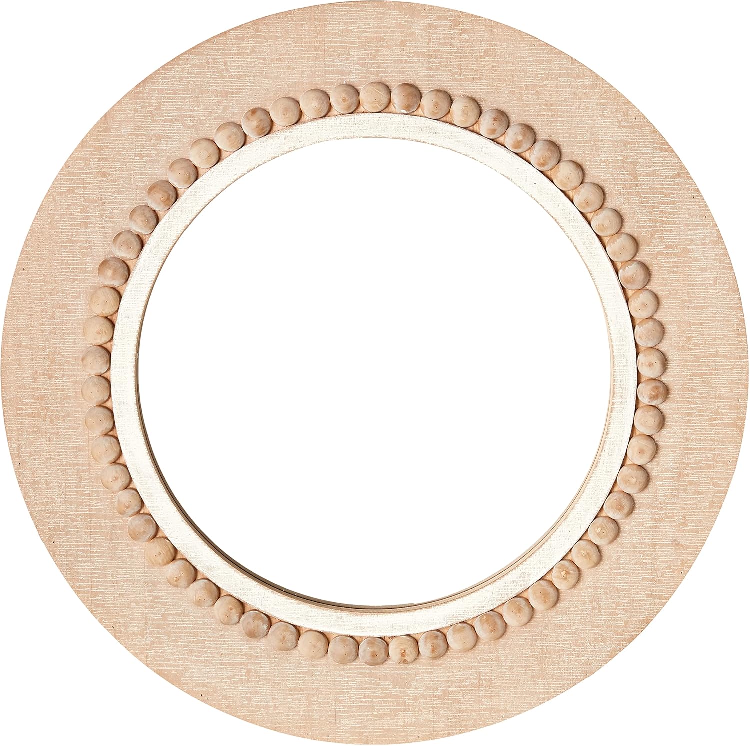 Round Beige Wall Mirror - View 2