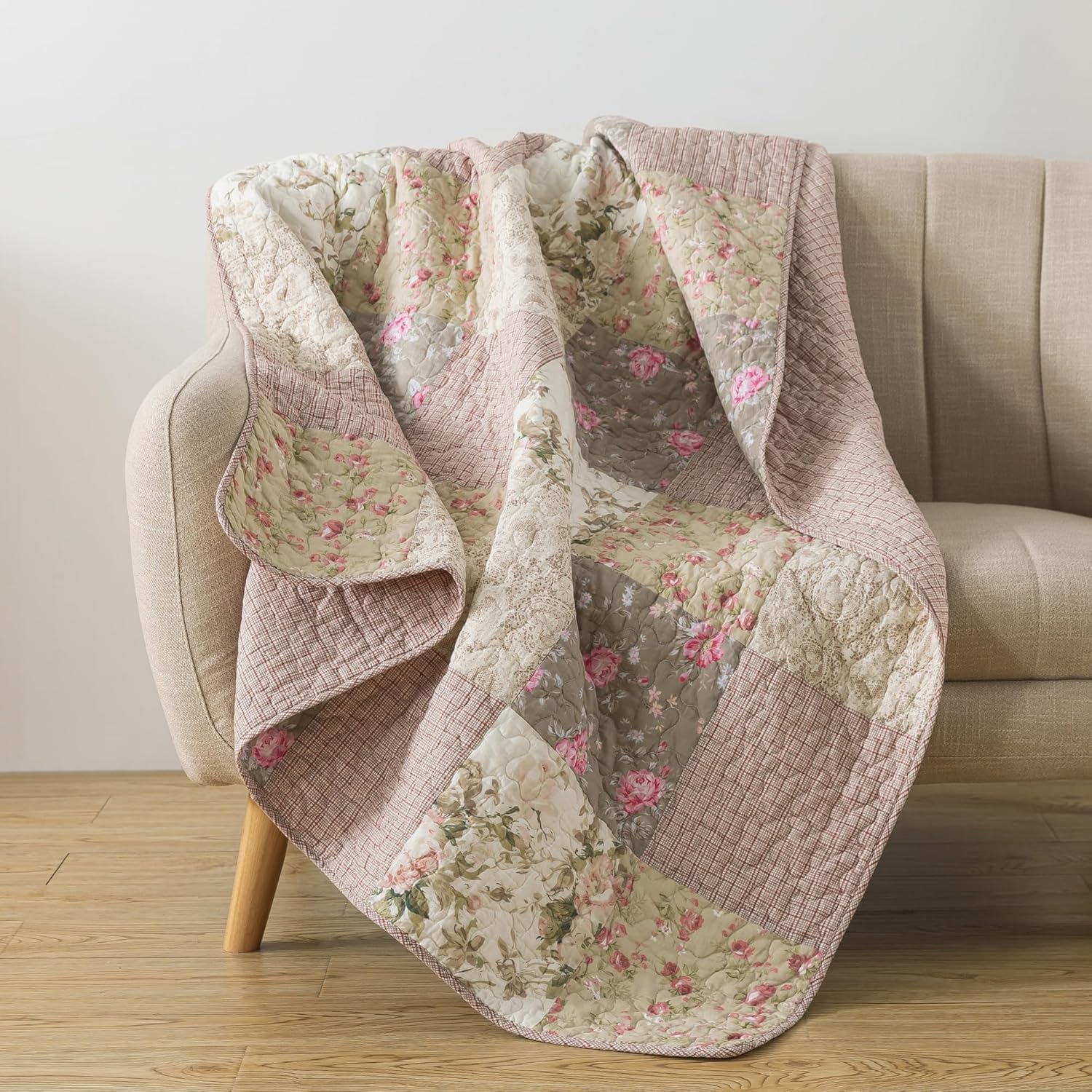 Farmhouse Blue Throw Pillow — 50" — Secret Garden