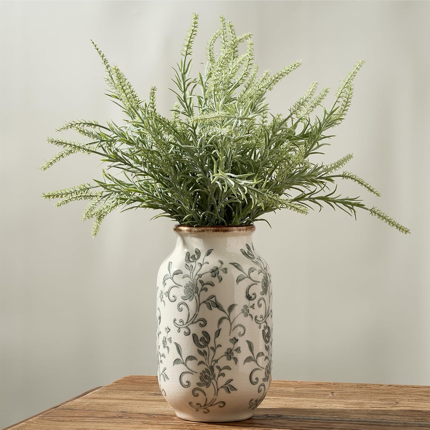 Farmhouse Beige Flower Vase — 3" — 18049-gray