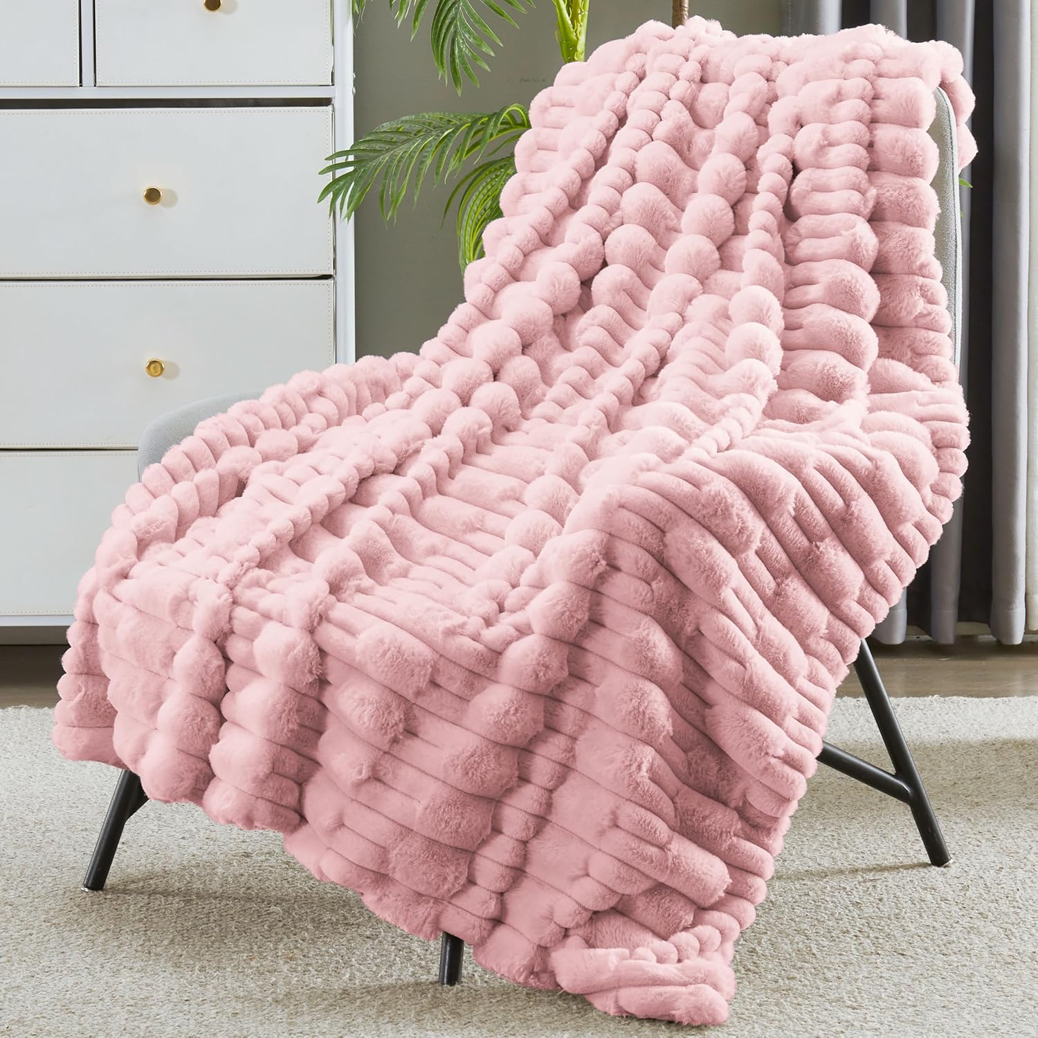 Modern Beige Throw Pillow — 50" — Pink