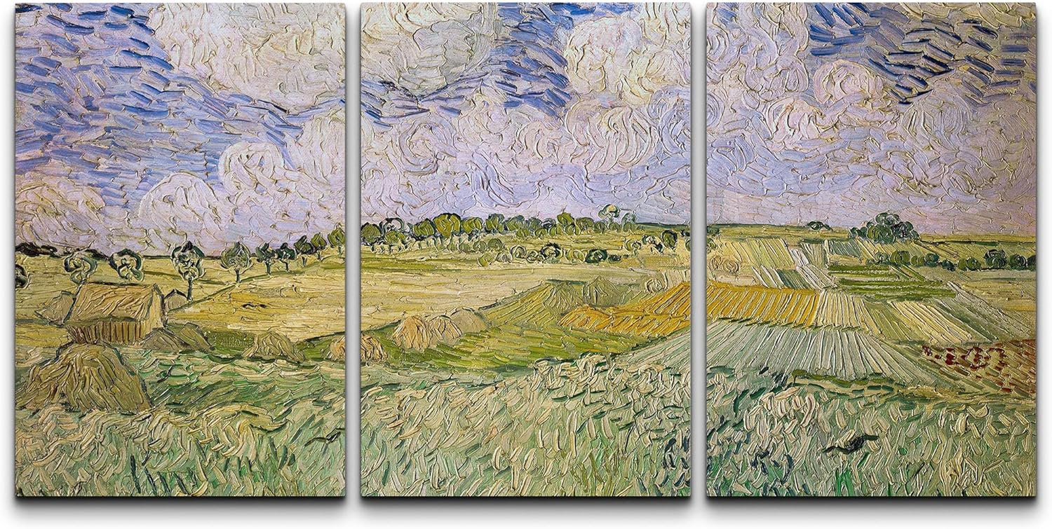 Framed Beige Wall Art — 24" — 24" x 36" x 3 panels