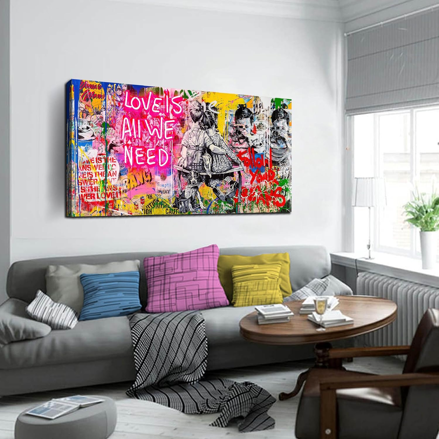 Black Canvas Wall Art — 59" — 48"L x 24"W