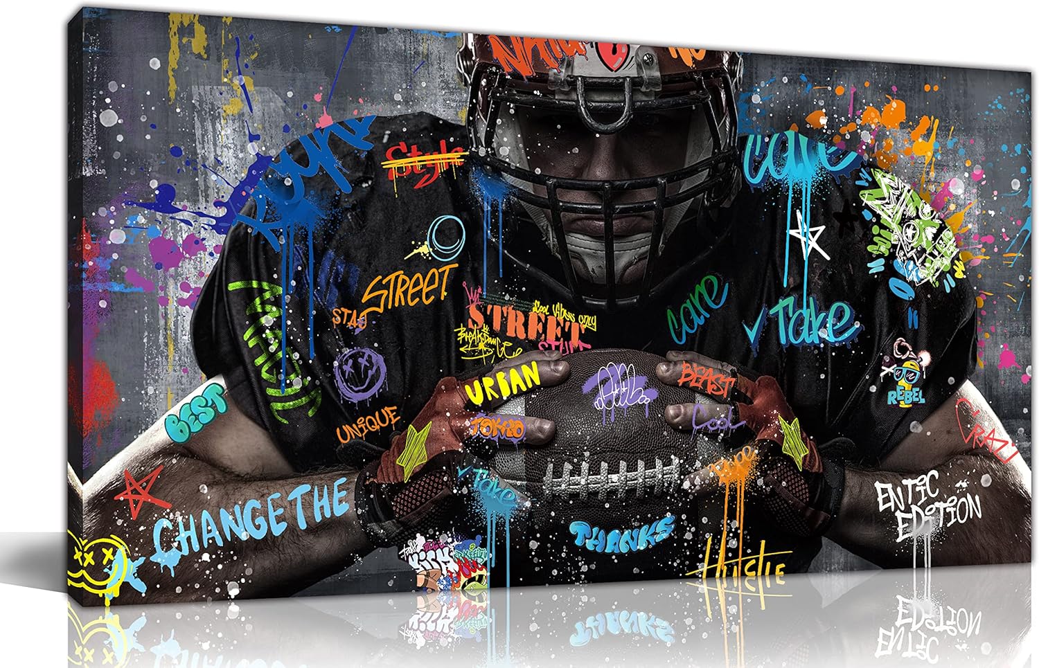 Black Canvas Wall Art — 59" — 40"L x 20"W