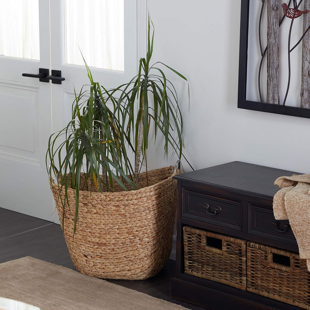 Boho Brown Woven Basket — 21" - View 3