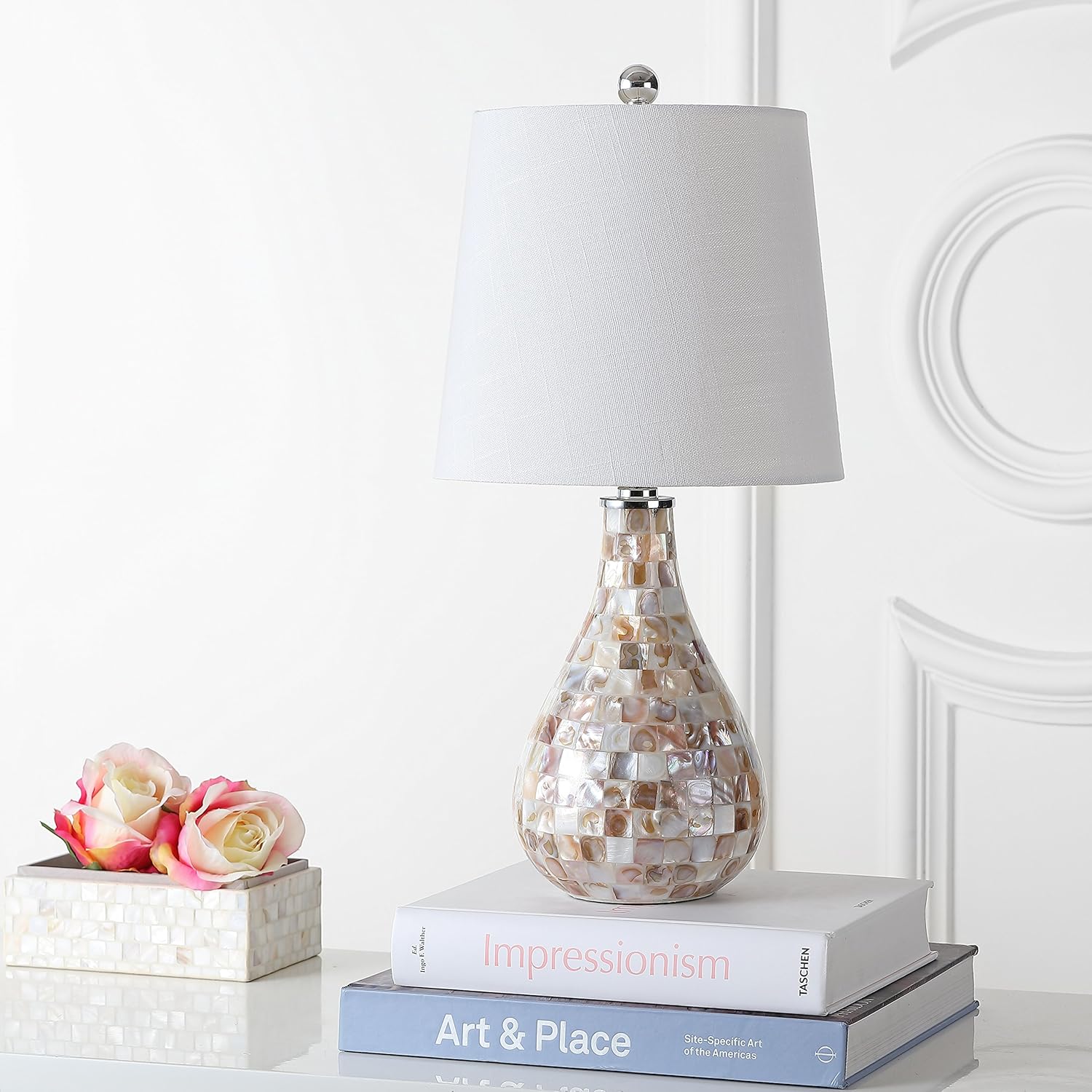 Linen Modern Grey Nightstand Lamp — 20.5" - View 9
