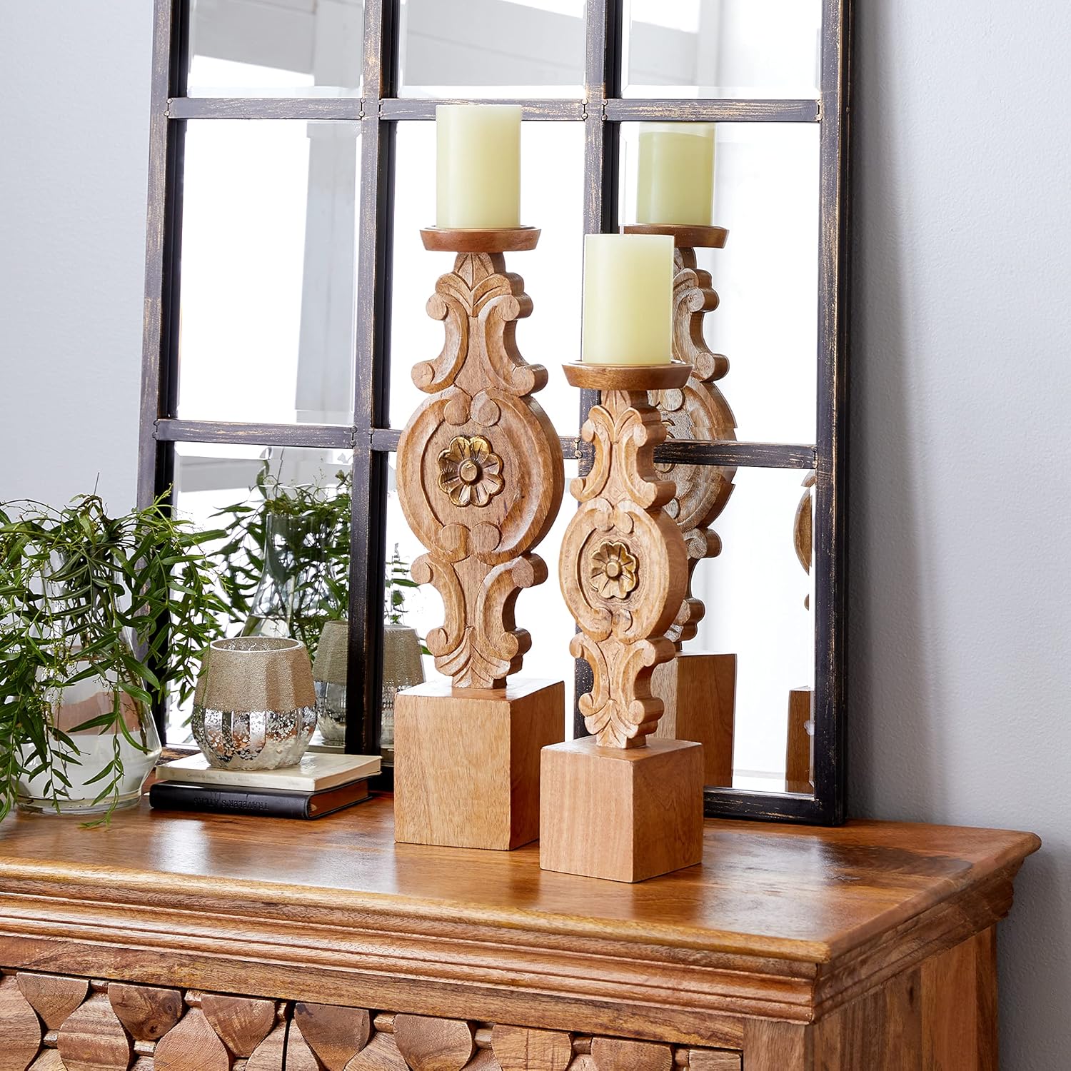 Luxe Beige Candle — 11" — 19", 15"H