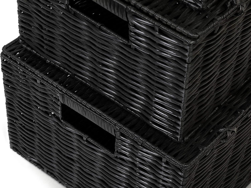 Boho Black Storage Basket — Set of 3 - View 6