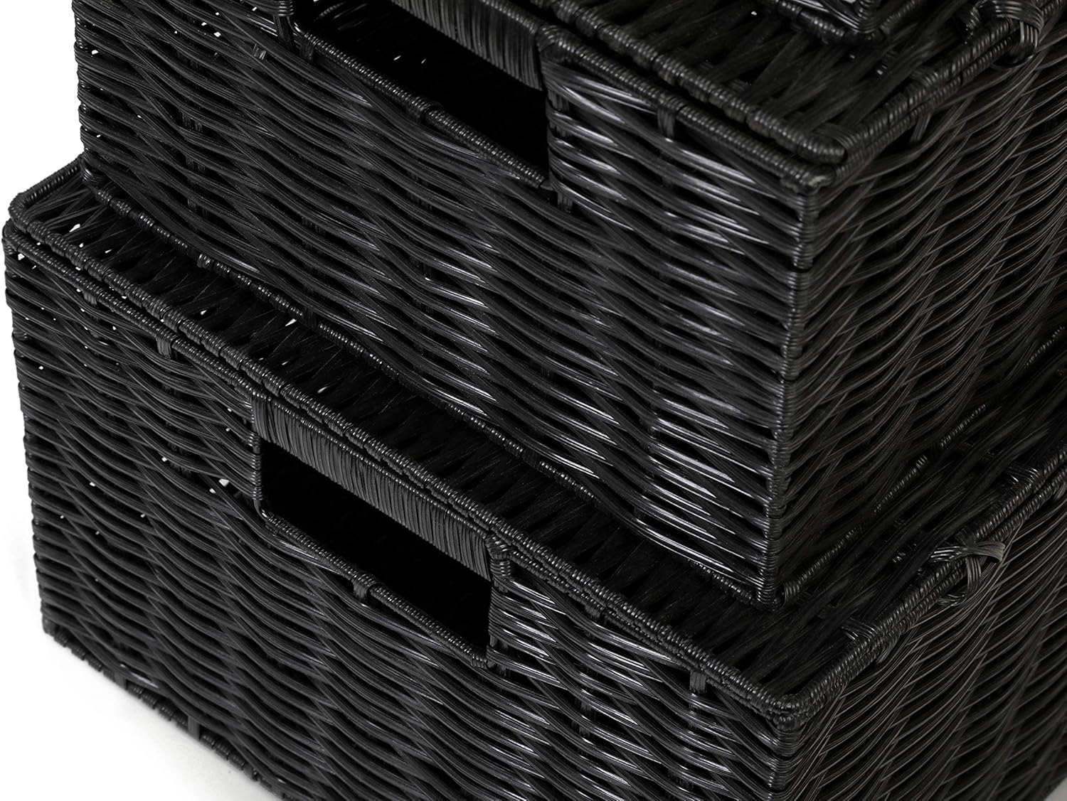 Boho Black Storage Basket — Set of 3 - View 6