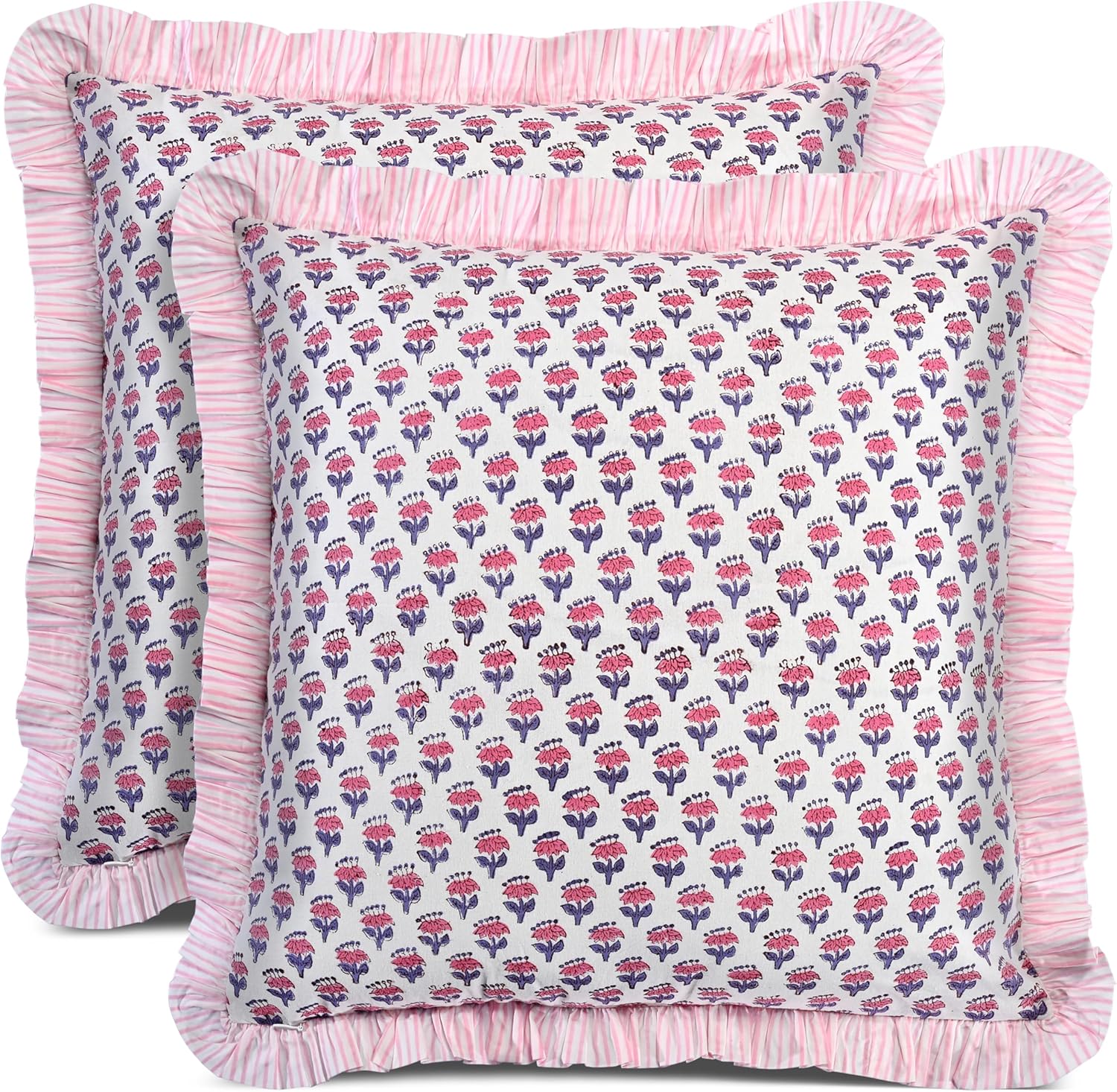 Boho Blue Throw Pillow — 20" — 18" x 18" (Pack of 2)
