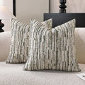 Chenille Boho Beige Throw Pillow Cover — 18" — Green